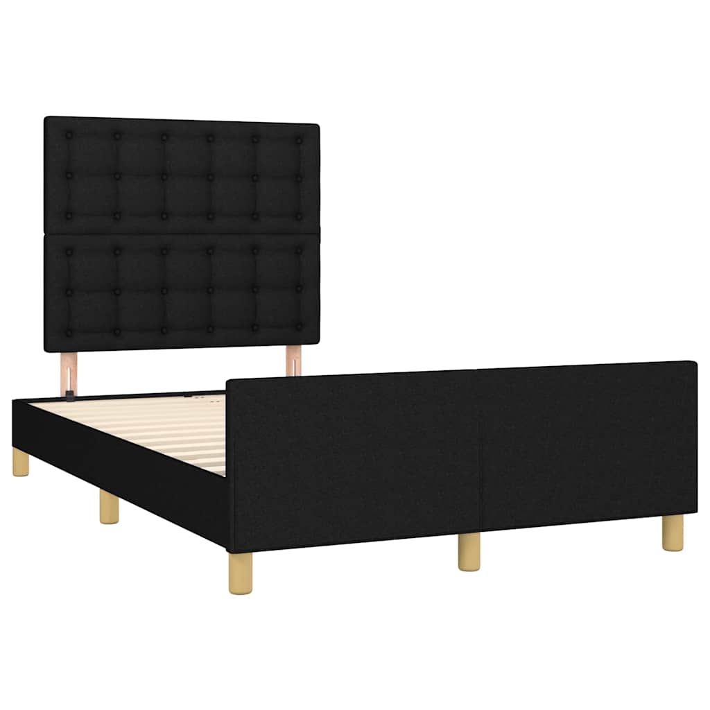 Bettgestell ohne Matratze Schwarz 120x190 cm Stoff