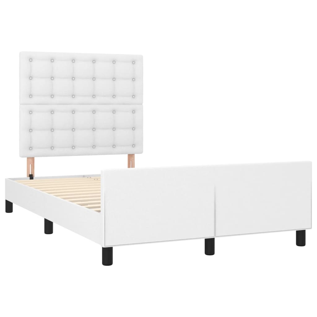 Bettgestell ohne Matratze Weiß 120x190 cm Kunstleder