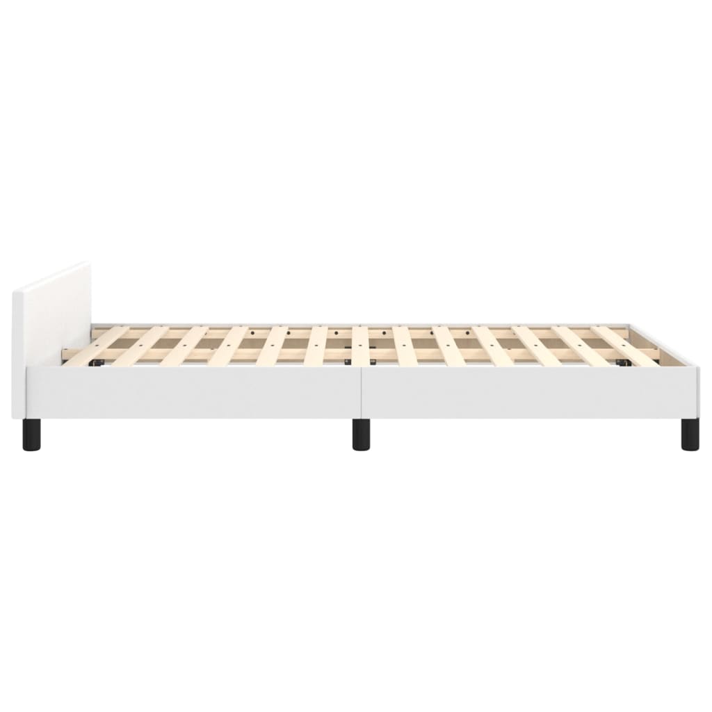 Bettgestell ohne Matratze Weiß 120x190 cm Kunstleder