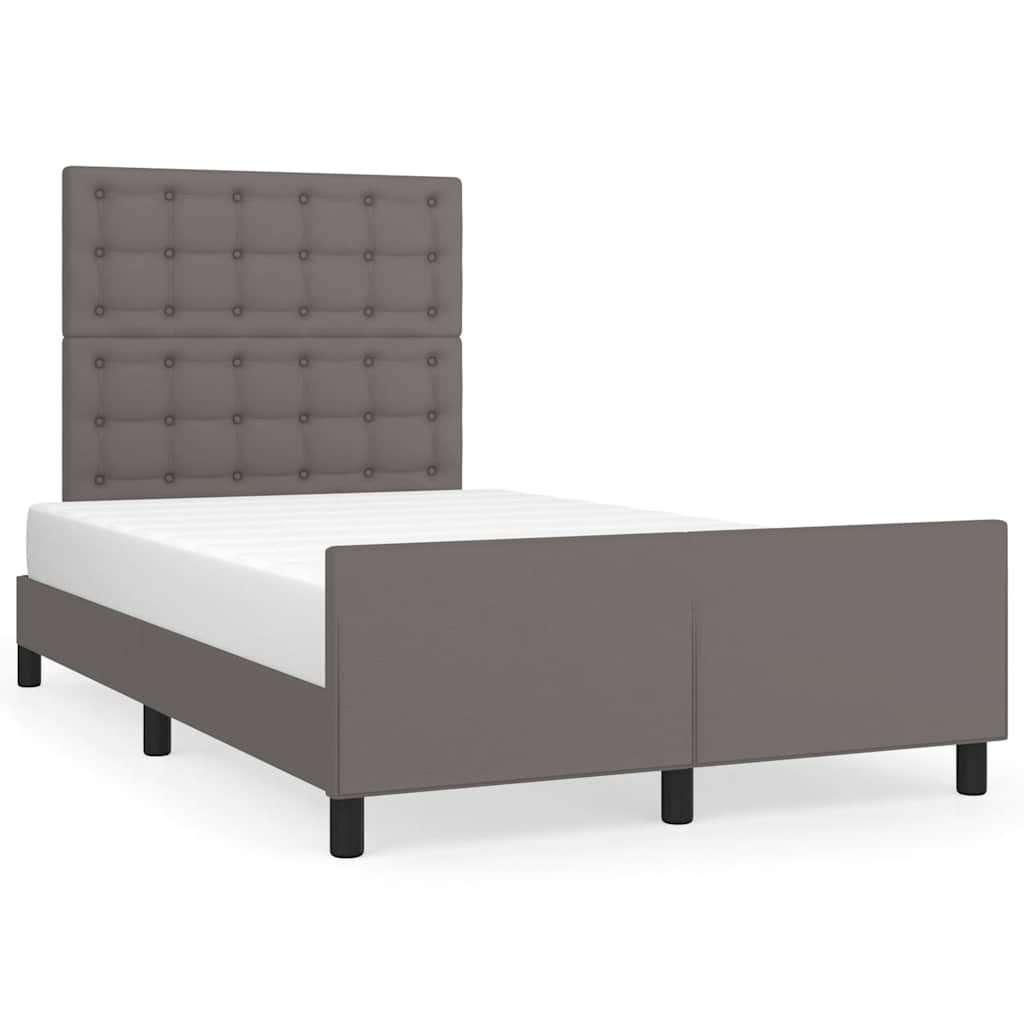 Bettgestell ohne Matratze Grau 120x190 cm Kunstleder