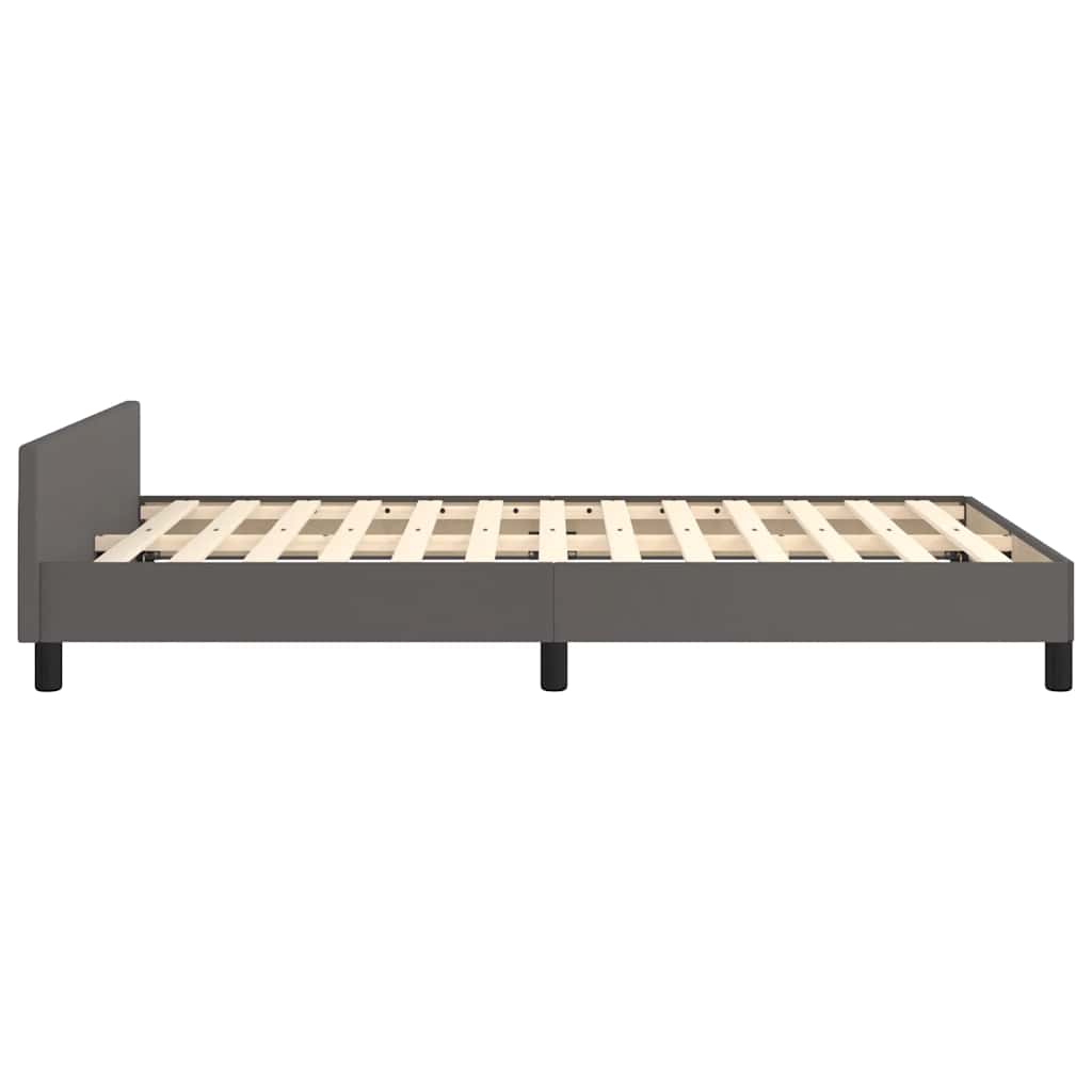 Bettgestell ohne Matratze Grau 120x190 cm Kunstleder