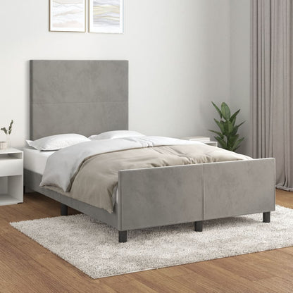 Bettgestell ohne Matratze Hellgrau 120x190 cm Samt