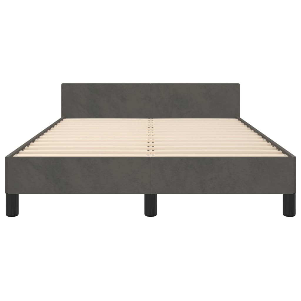 Bettgestell ohne Matratze Dunkelgrau 120x190 cm Samt