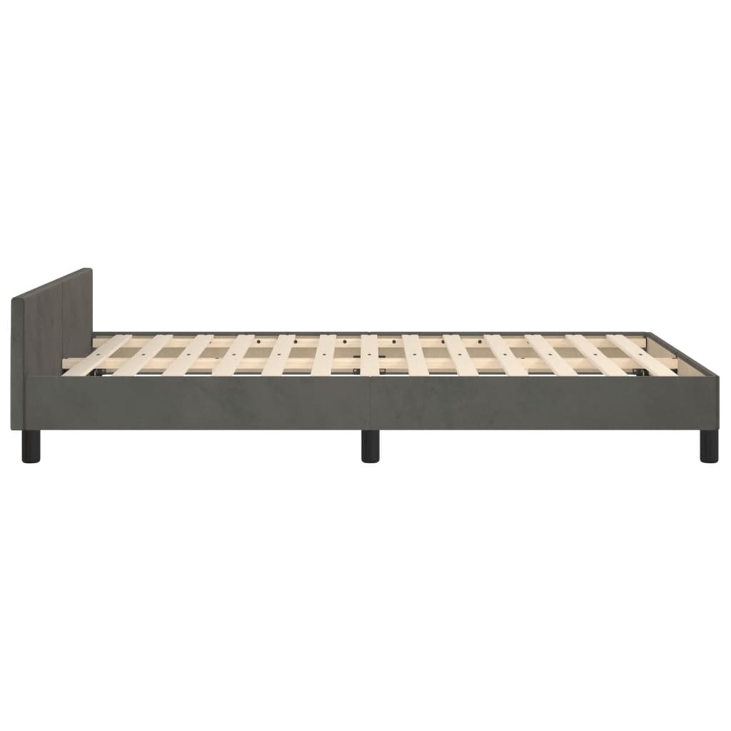 Bettgestell ohne Matratze Dunkelgrau 120x190 cm Samt
