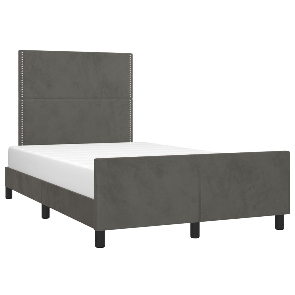 Bettgestell ohne Matratze Dunkelgrau 120x190 cm Samt