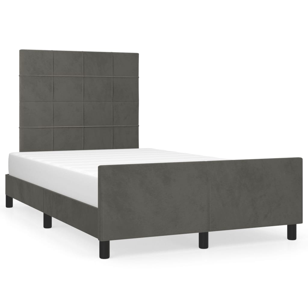 Bettgestell ohne Matratze Dunkelgrau 120x190 cm Samt