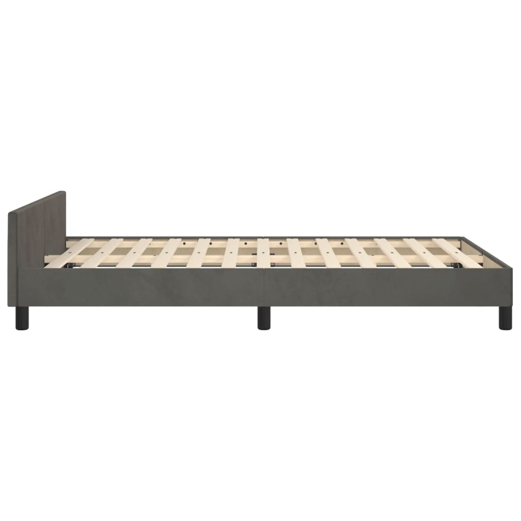 Bettgestell ohne Matratze Dunkelgrau 120x190 cm Samt