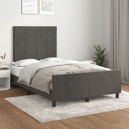 Bettgestell ohne Matratze Dunkelgrau 120x190 cm Samt