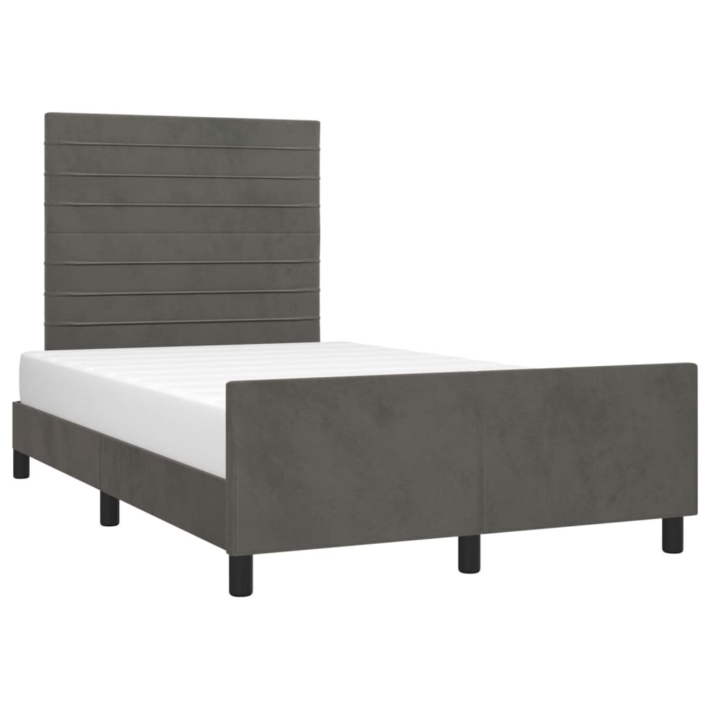 Bettgestell ohne Matratze Dunkelgrau 120x190 cm Samt