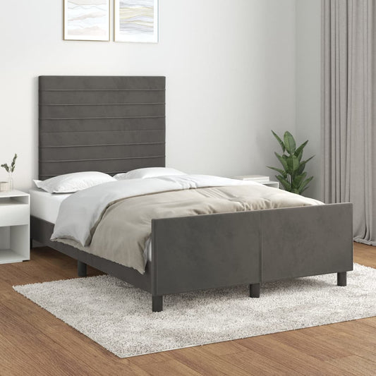 Bettgestell ohne Matratze Dunkelgrau 120x190 cm Samt