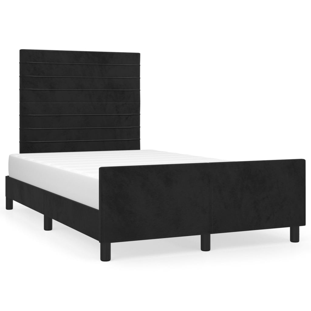 Bettgestell ohne Matratze Schwarz 120x190 cm Samt