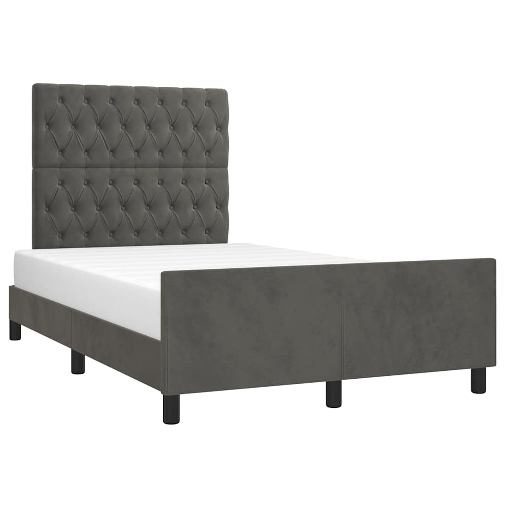 Bettgestell ohne Matratze Dunkelgrau 120x190 cm Samt
