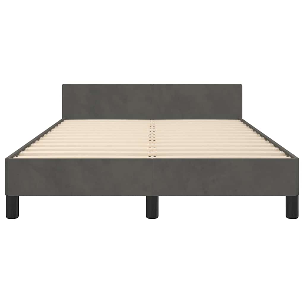 Bettgestell ohne Matratze Dunkelgrau 120x190 cm Samt