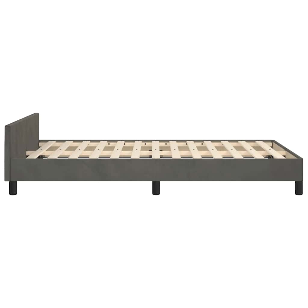 Bettgestell ohne Matratze Dunkelgrau 120x190 cm Samt