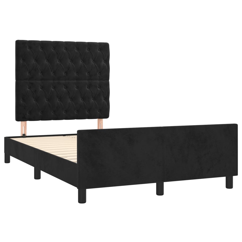 Bettgestell ohne Matratze Schwarz 120x190 cm Samt