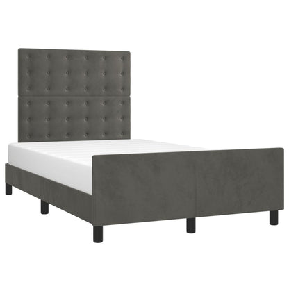 Bettgestell ohne Matratze Dunkelgrau 120x190 cm Samt