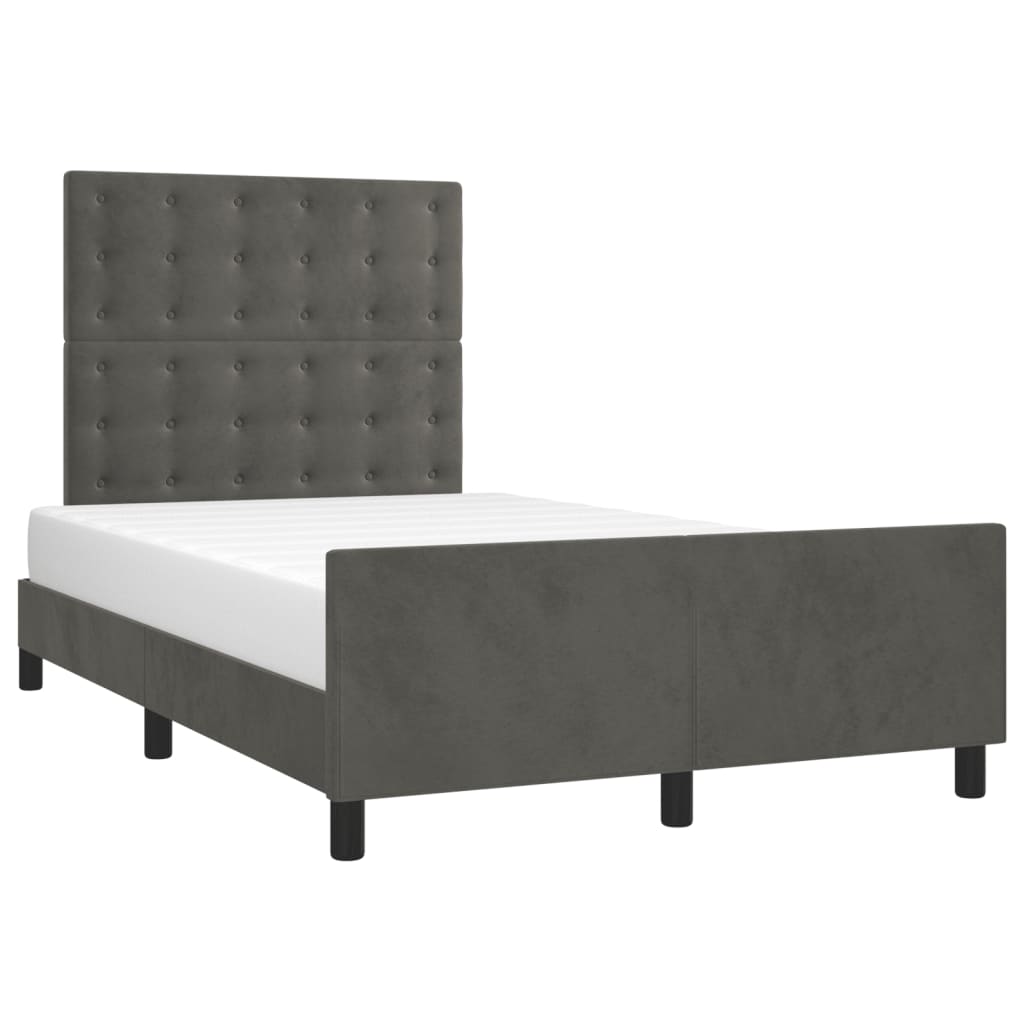Bettgestell ohne Matratze Dunkelgrau 120x190 cm Samt