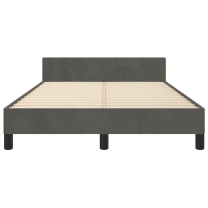 Bettgestell ohne Matratze Dunkelgrau 120x190 cm Samt