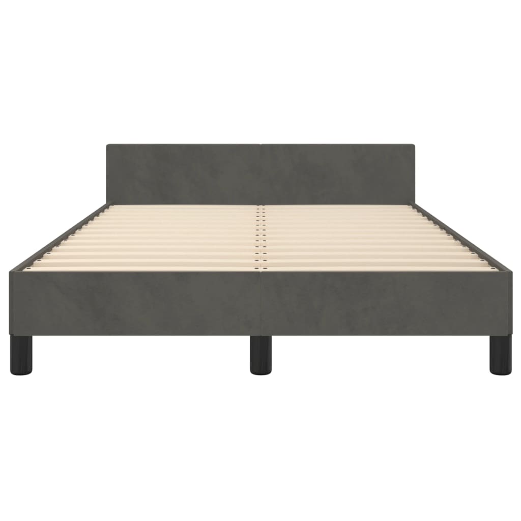 Bettgestell ohne Matratze Dunkelgrau 120x190 cm Samt