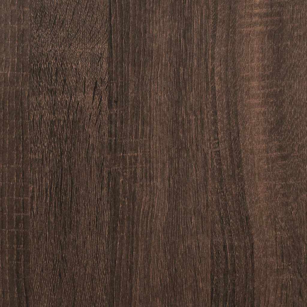 Cadre de lit aspect chêne marron 100x200 cm matière bois métal