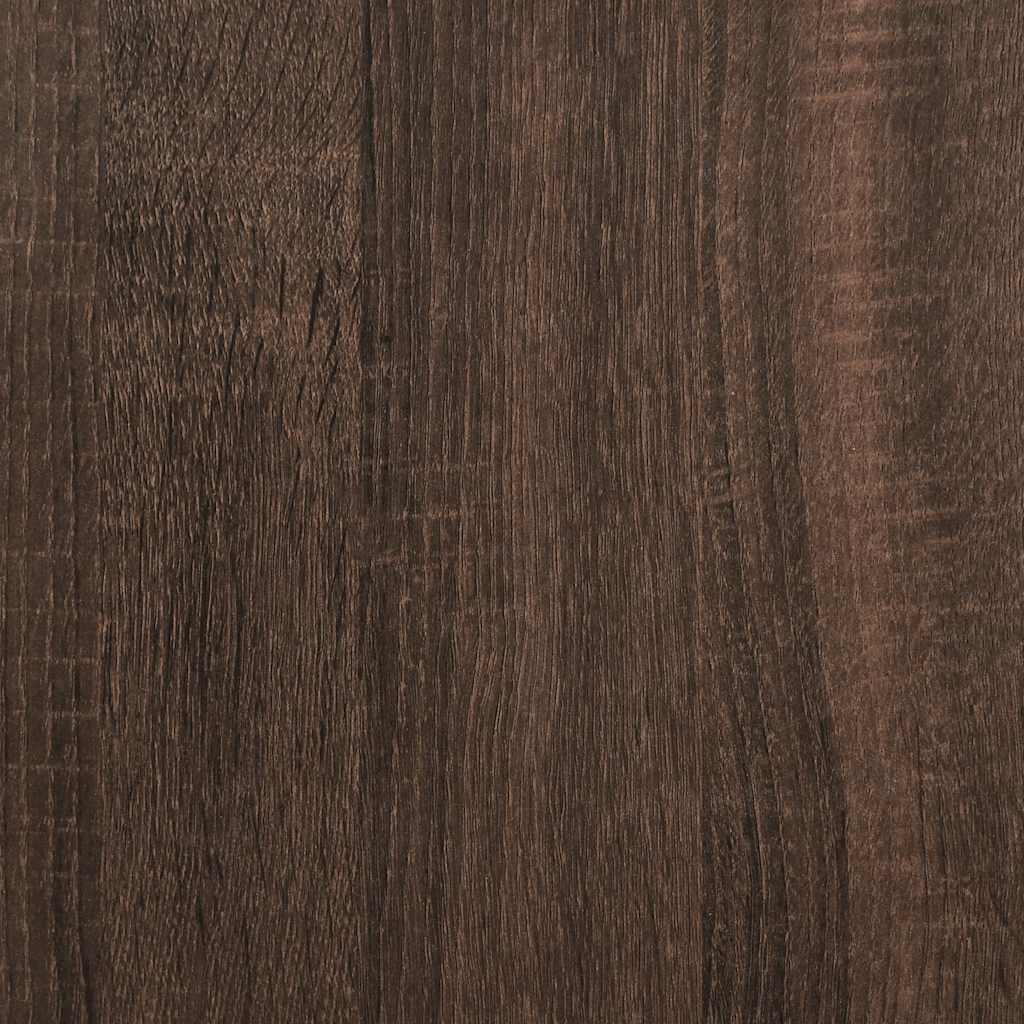 Cadre de lit aspect chêne marron 90x190 cm matière bois métal