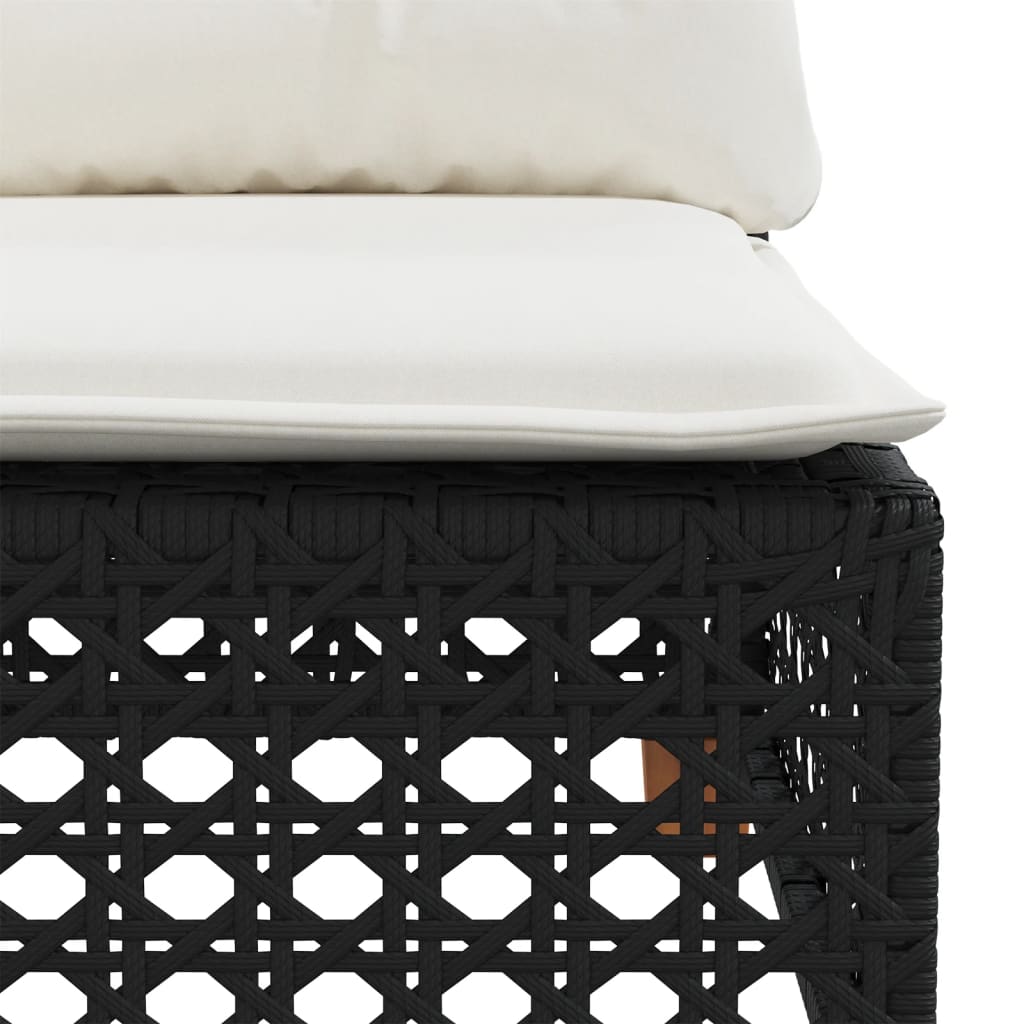 8-piece garden sofa set with cushions, black poly rattan