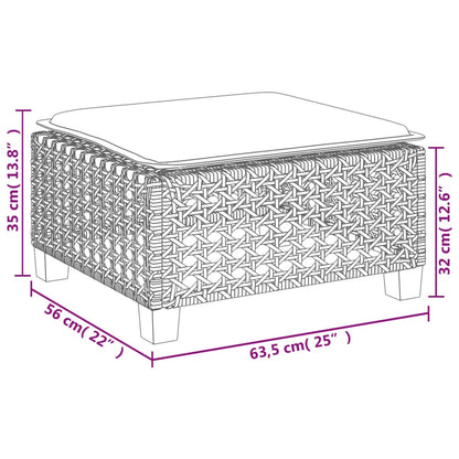 7-tlg. Garten-Sofagarnitur mit Kissen Schwarz Poly Rattan