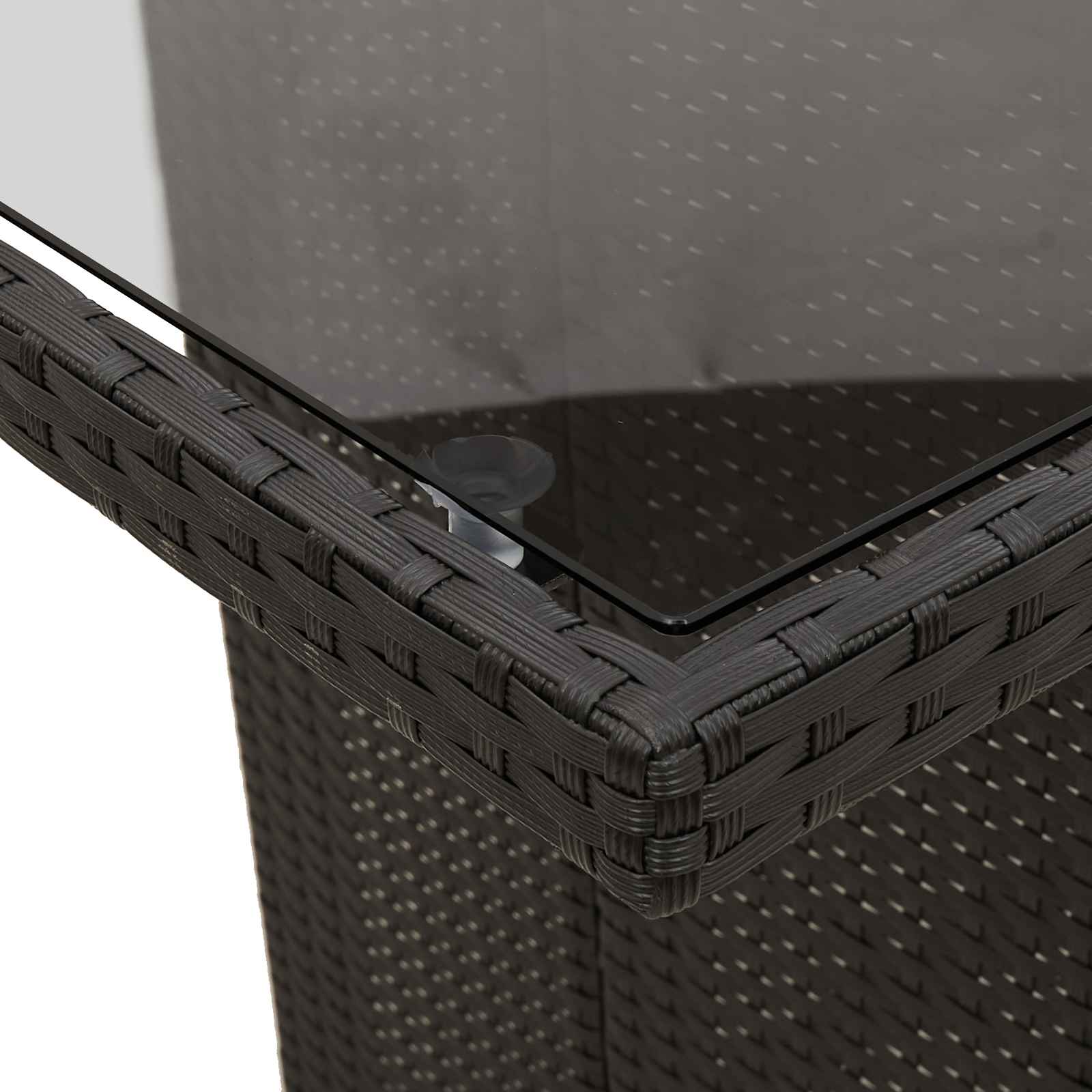 Garten Essgruppe 7 stk. Schwarz Poly-Rattan