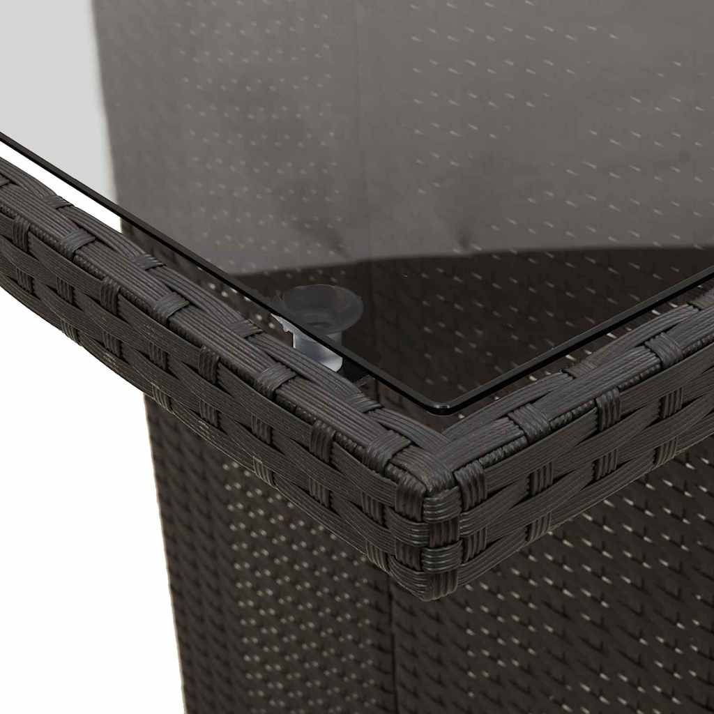 Garten Essgruppe 9 stk. Schwarz Poly-Rattan