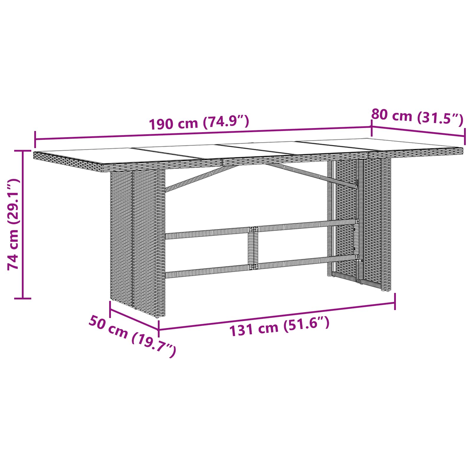 Garten Essgruppe 9 stk. Schwarz Poly-Rattan