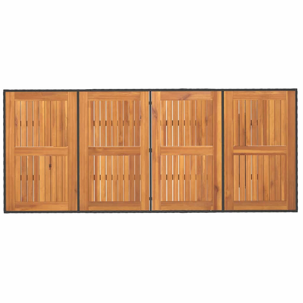 Garten Essgruppe 7 stk. Schwarz Poly-Rattan