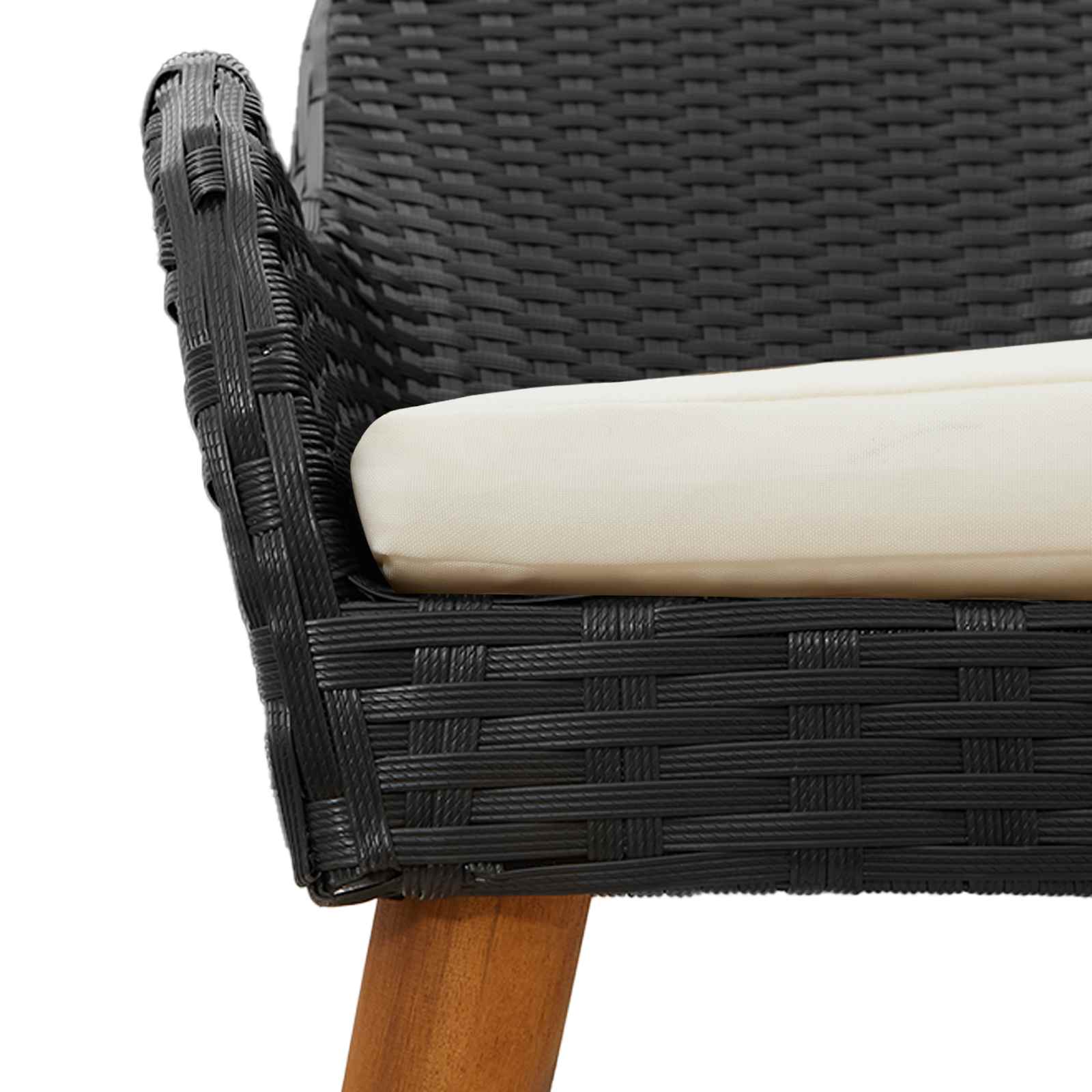 Garten Essgruppe 9 stk. Schwarz Poly-Rattan