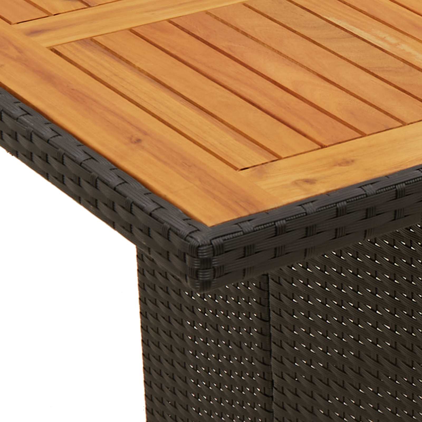 Garten Essgruppe 9 stk. Schwarz Poly-Rattan