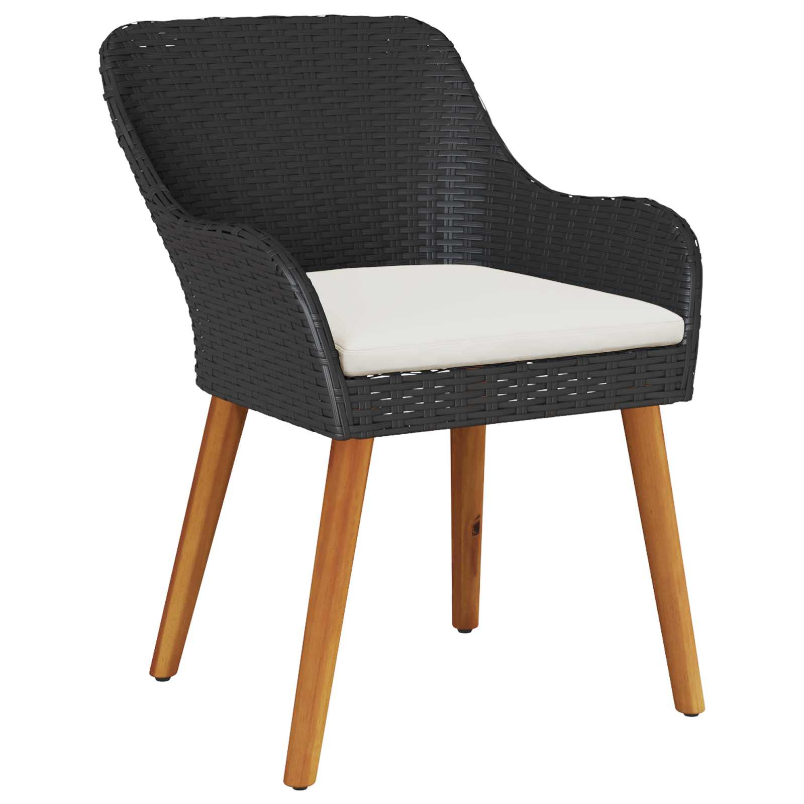 Garten Essgruppe 9 stk. Schwarz Poly-Rattan