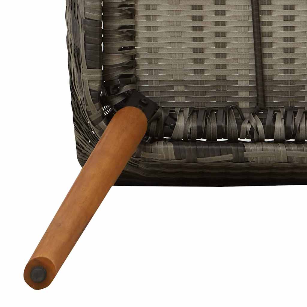 Garten Essgruppe 7 stk. Grau Poly-Rattan