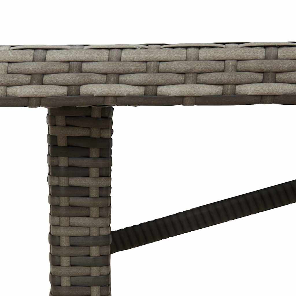 Garten Essgruppe 7 stk. Grau Poly-Rattan