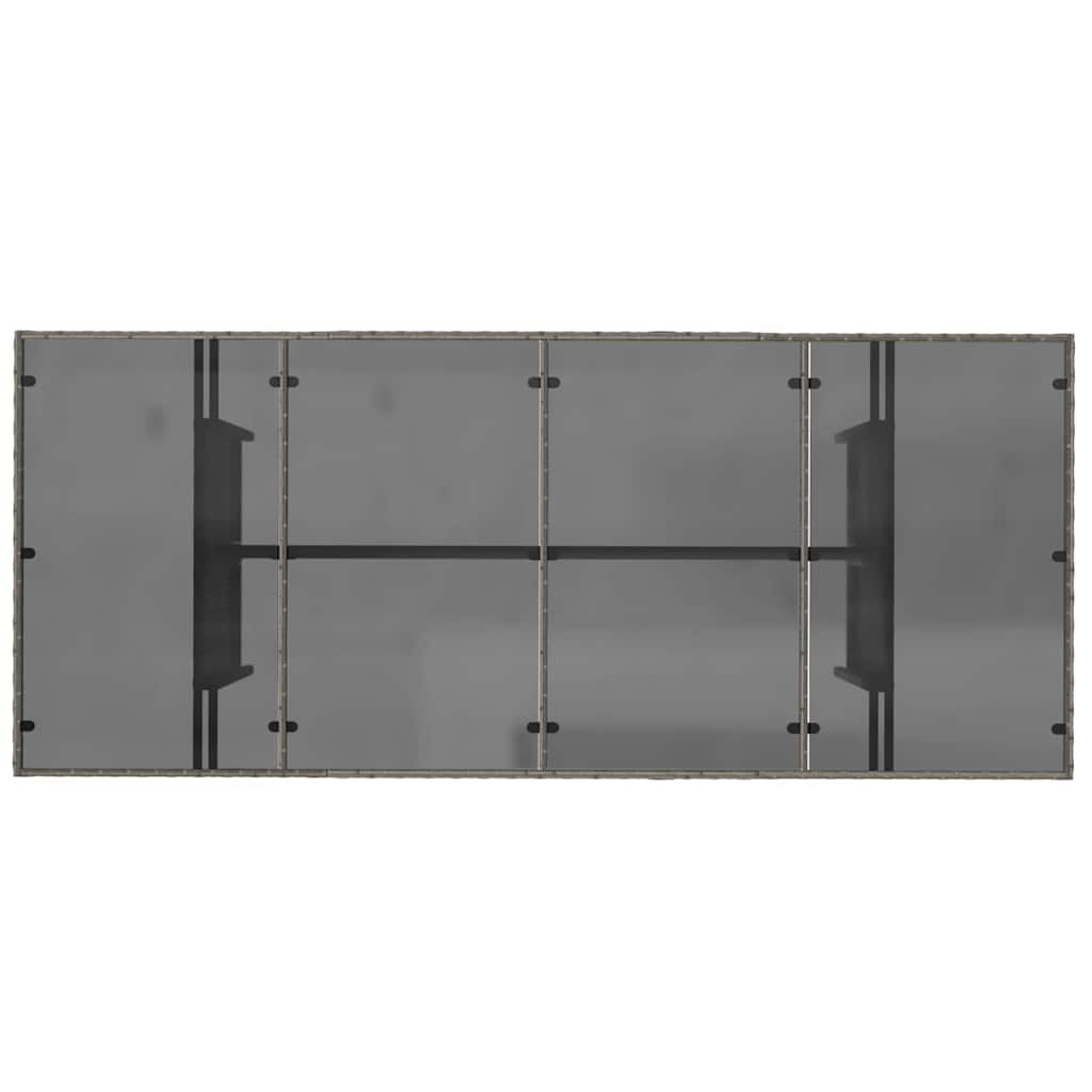 Garten Essgruppe 7 stk. Grau Poly-Rattan