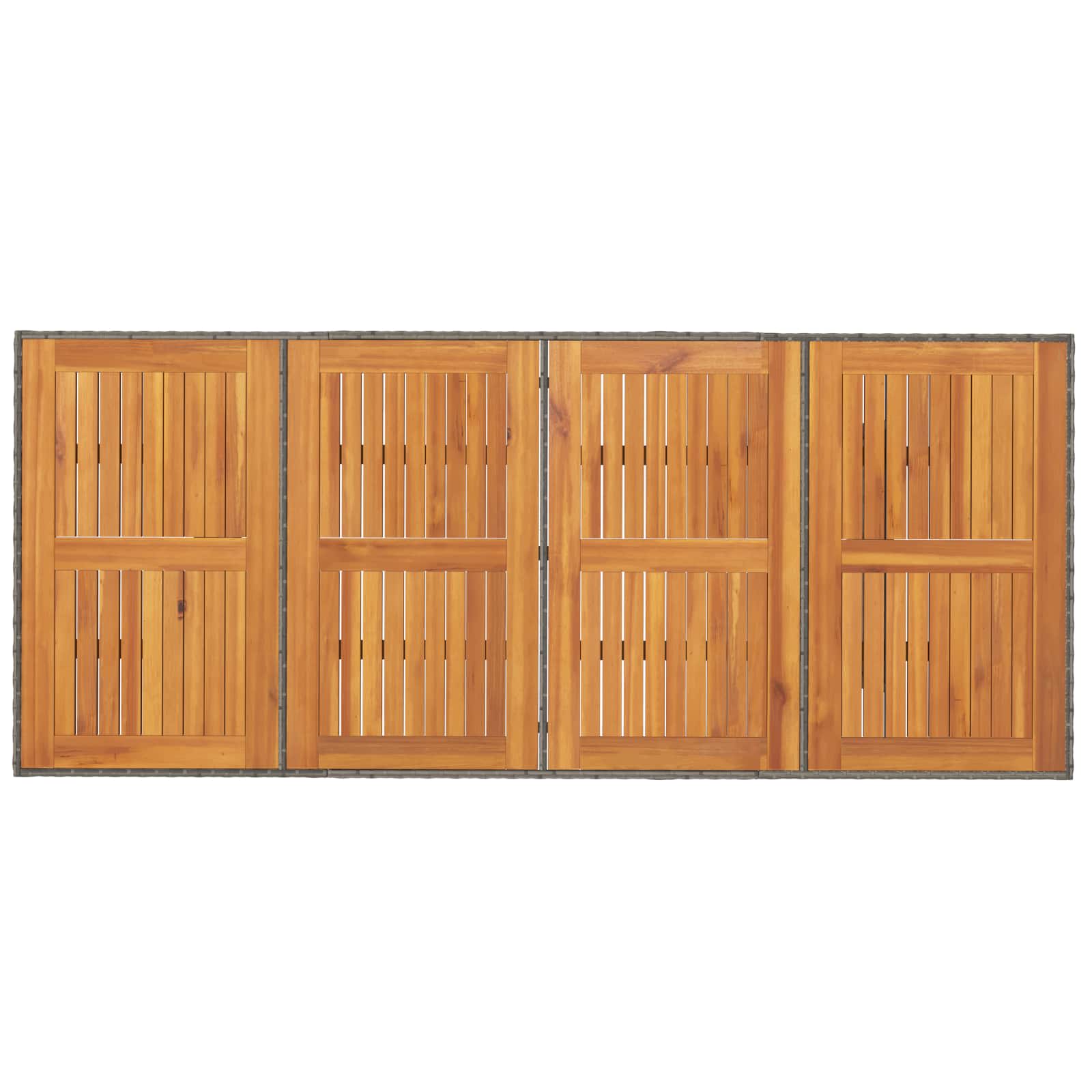 Garten Essgruppe 7 stk. Grau Poly-Rattan