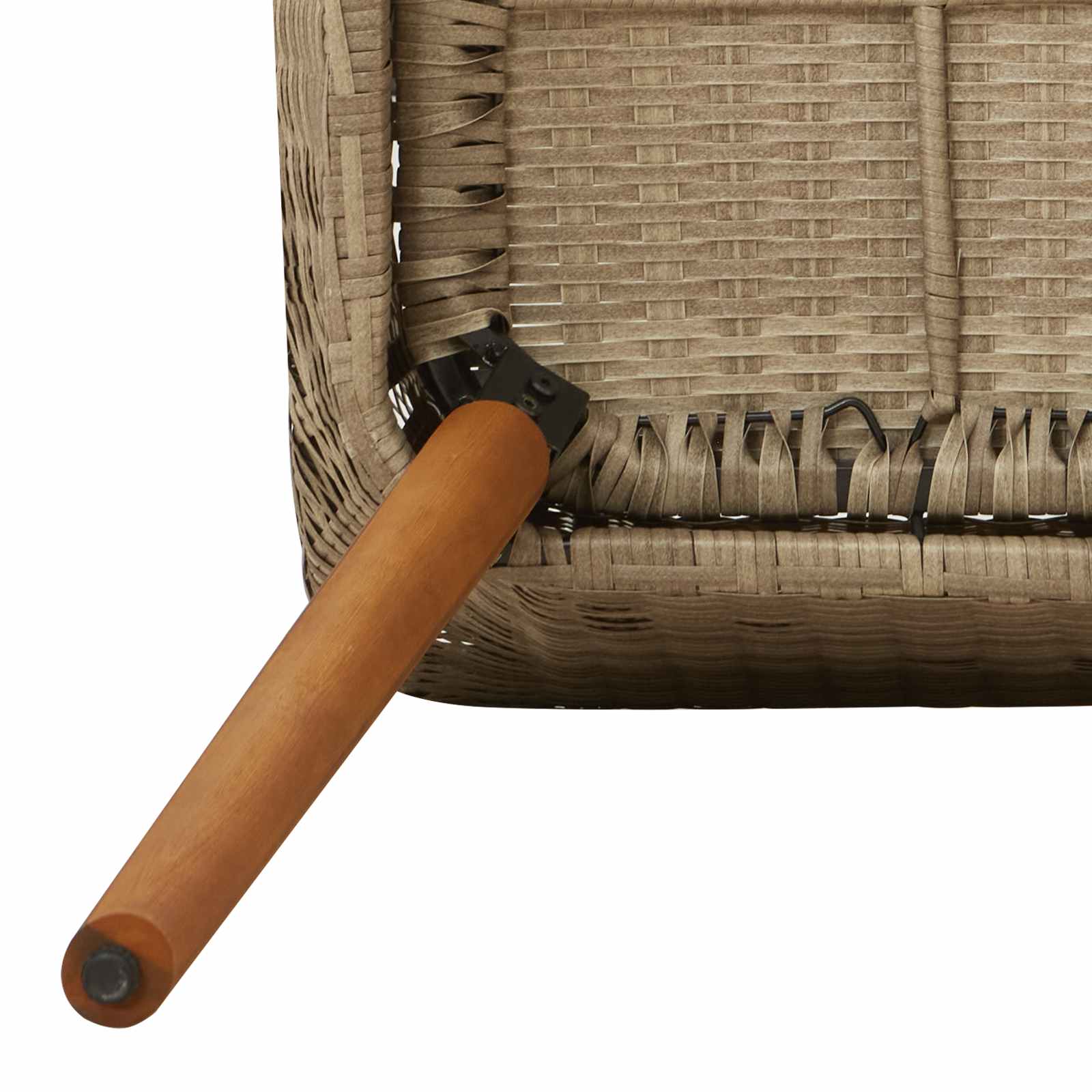 Garten Essgruppe 9 stk. Beige Poly-Rattan