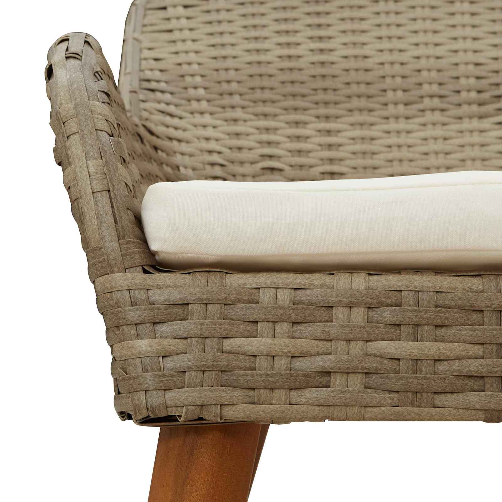 Garten Essgruppe 9 stk. Beige Poly-Rattan