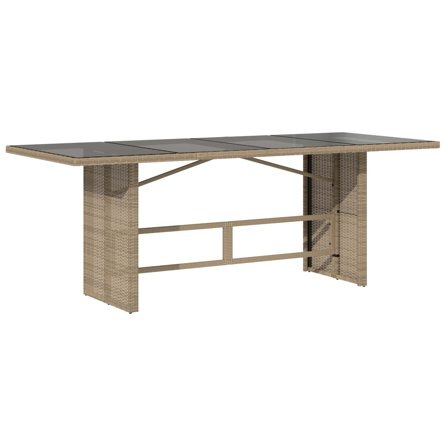 Garten Essgruppe 9 stk. Beige Poly-Rattan