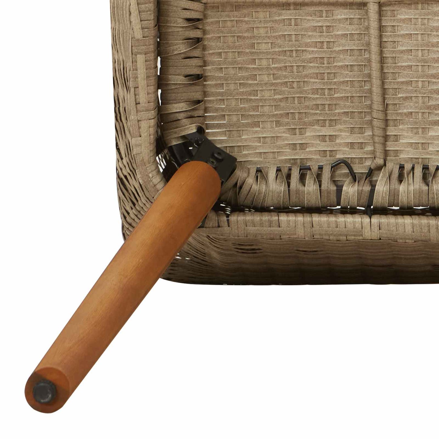 Garten Essgruppe 9 stk. Beige Poly-Rattan