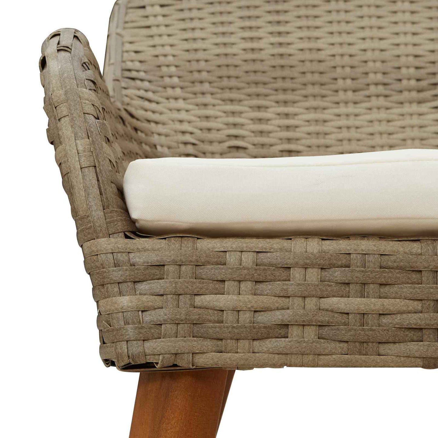 Garten Essgruppe 9 stk. Beige Poly-Rattan