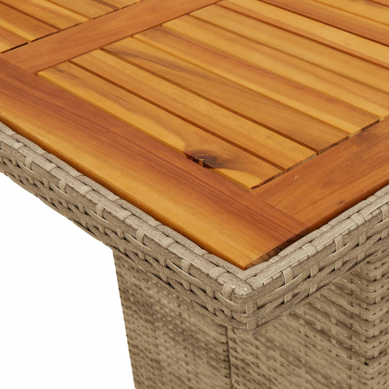 Garten Essgruppe 9 stk. Beige Poly-Rattan
