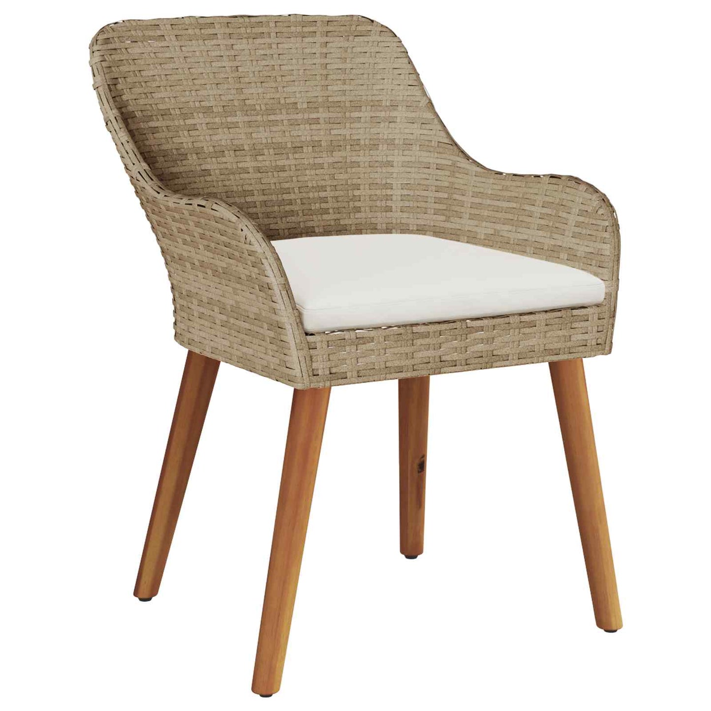 Garten Essgruppe 9 stk. Beige Poly-Rattan