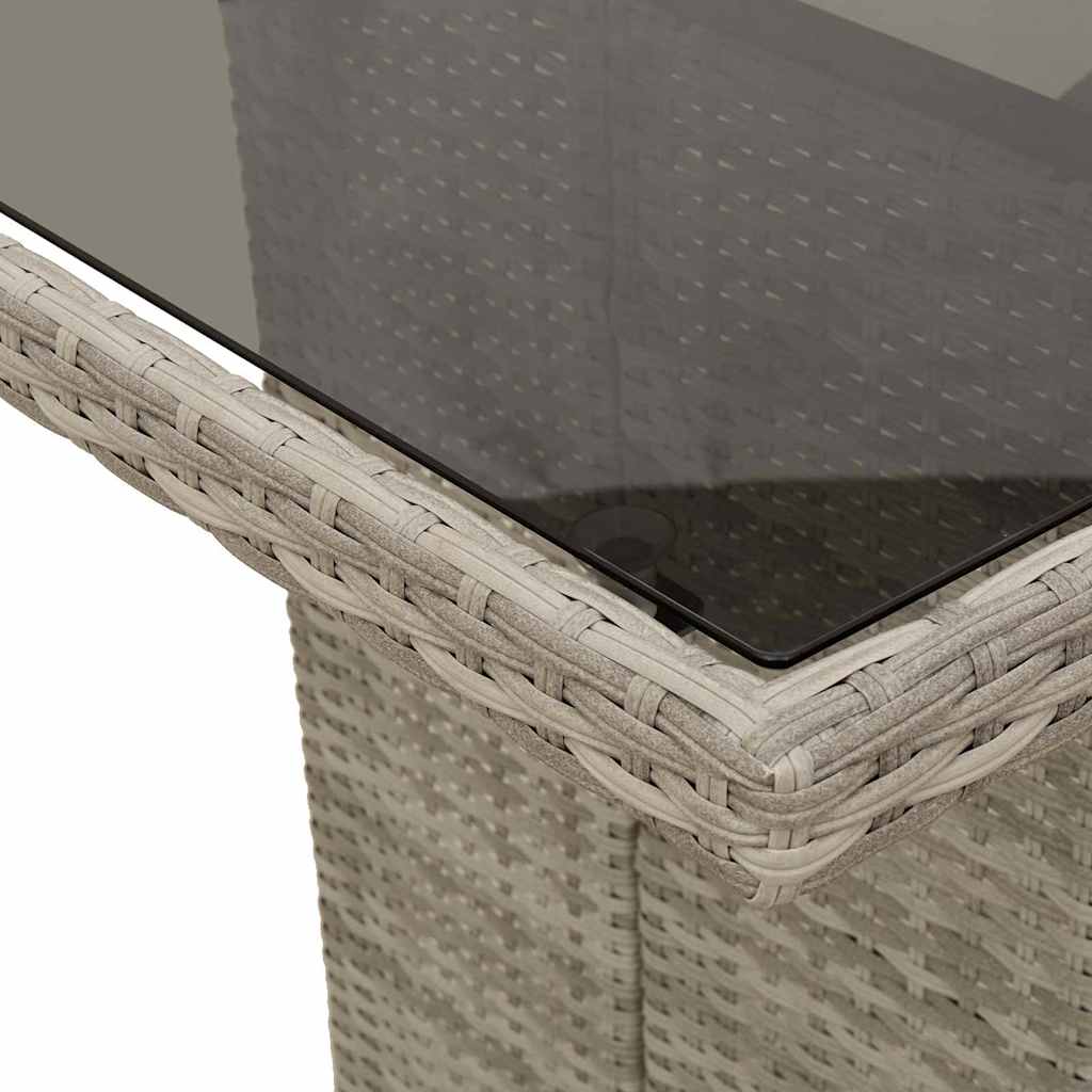 Garten Essgruppe 9 stk. Hellgrau Poly-Rattan