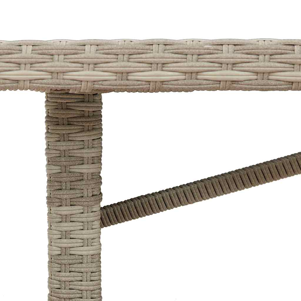 Garten Essgruppe 9 stk. Hellgrau Poly-Rattan
