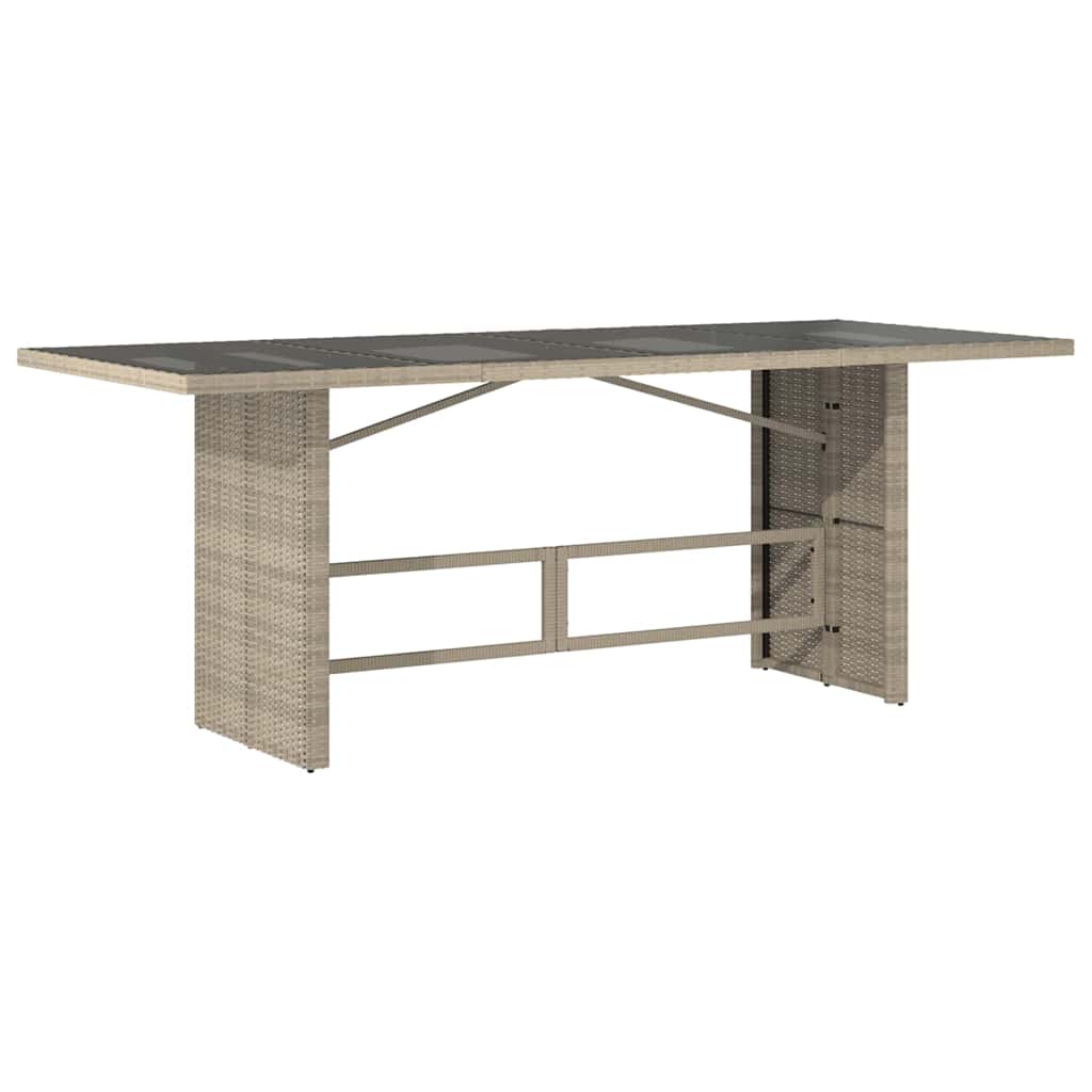 Garten Essgruppe 9 stk. Hellgrau Poly-Rattan