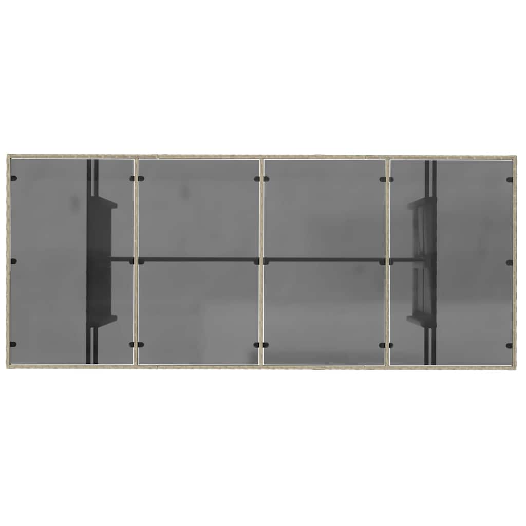 Garten Essgruppe 9 stk. Hellgrau Poly-Rattan