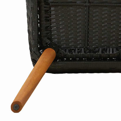 Garten Essgruppe 9 stk. Schwarz Poly-Rattan